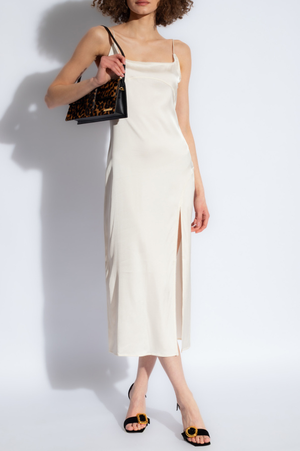 SchaferandweinerShops Germany White Notte slip high dress Jacquemus Maya Flutter Sleeve Maxi high dress